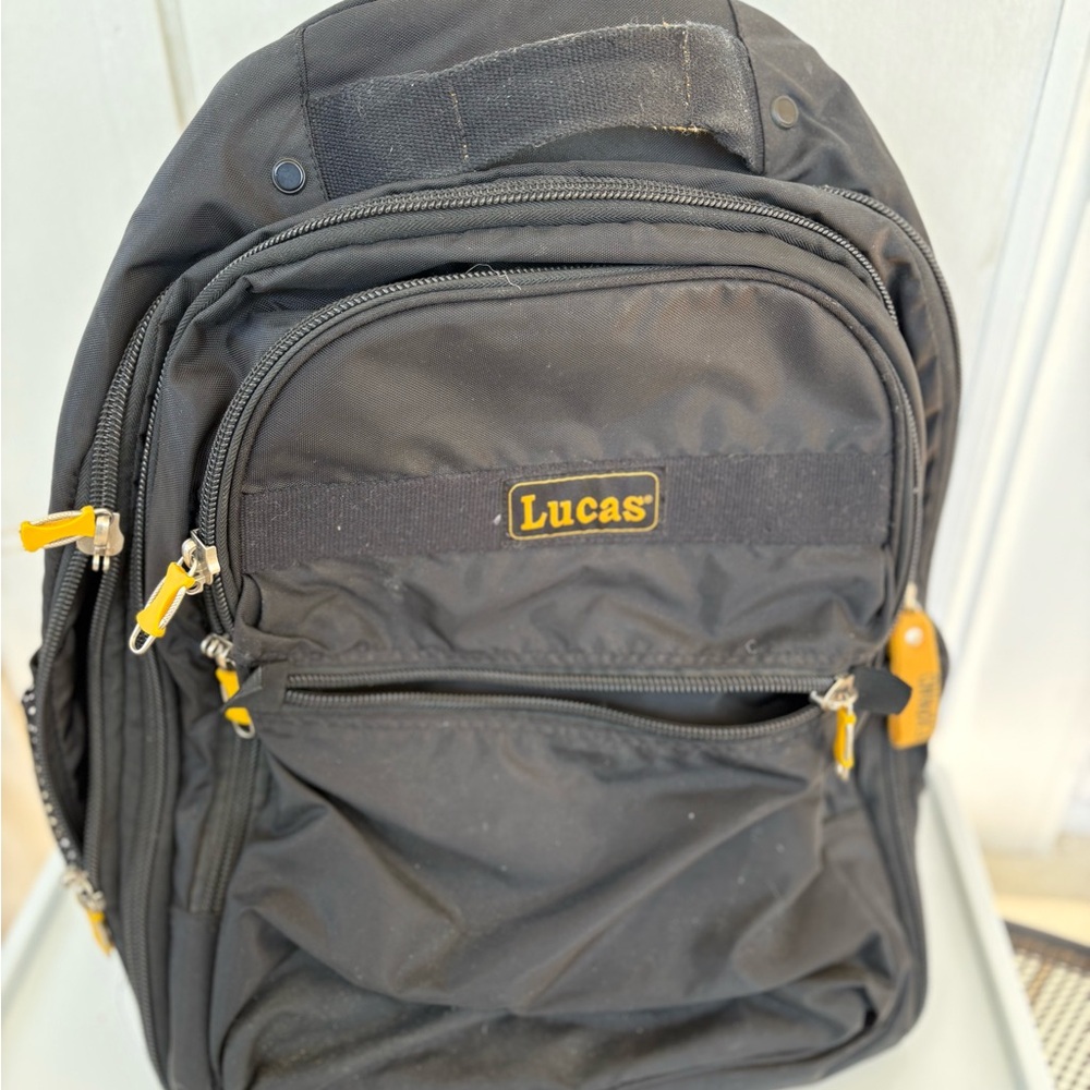 Black Large Backpack Embroidered - image 1